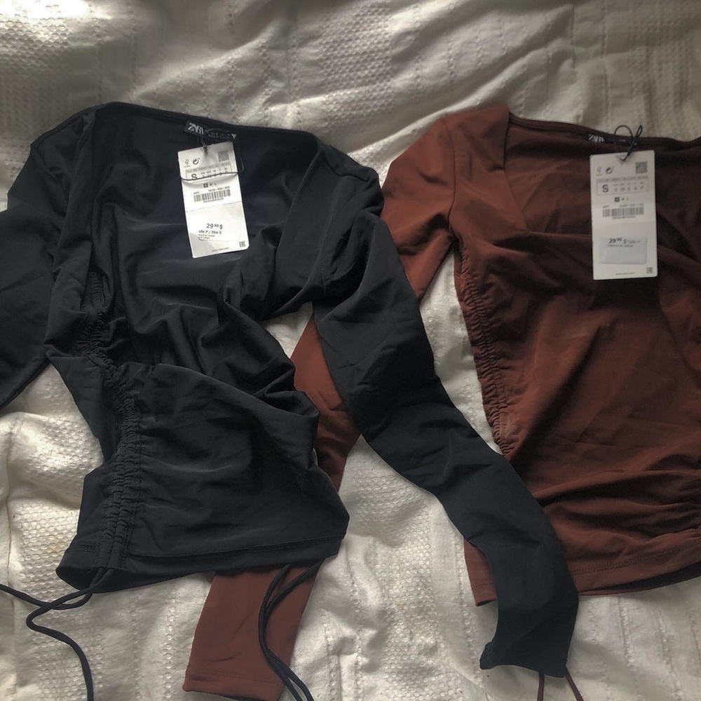 Zara square neck long sleeve too